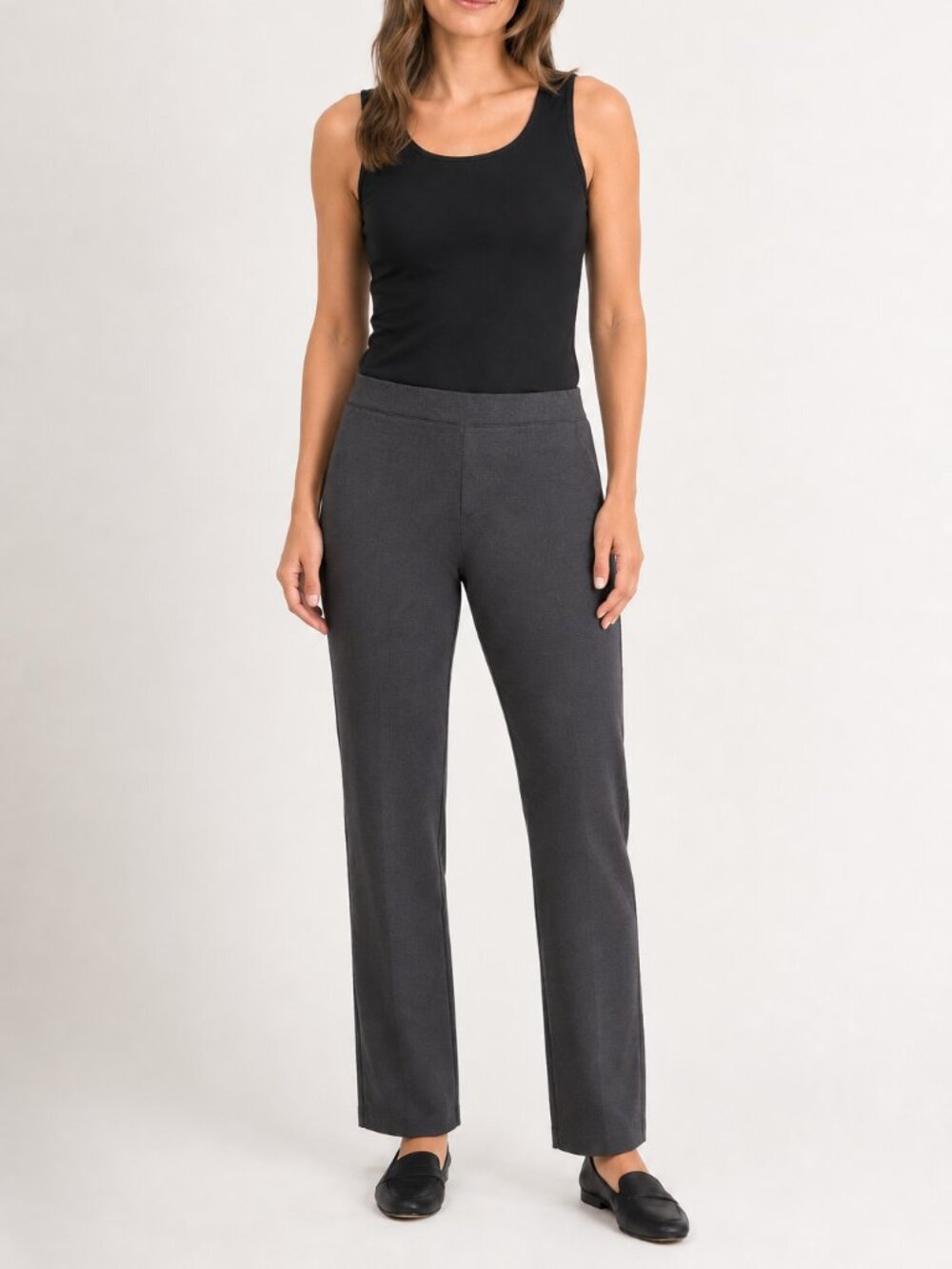 Eileen Fisher Gray Pull On Straight Knit Pants XS